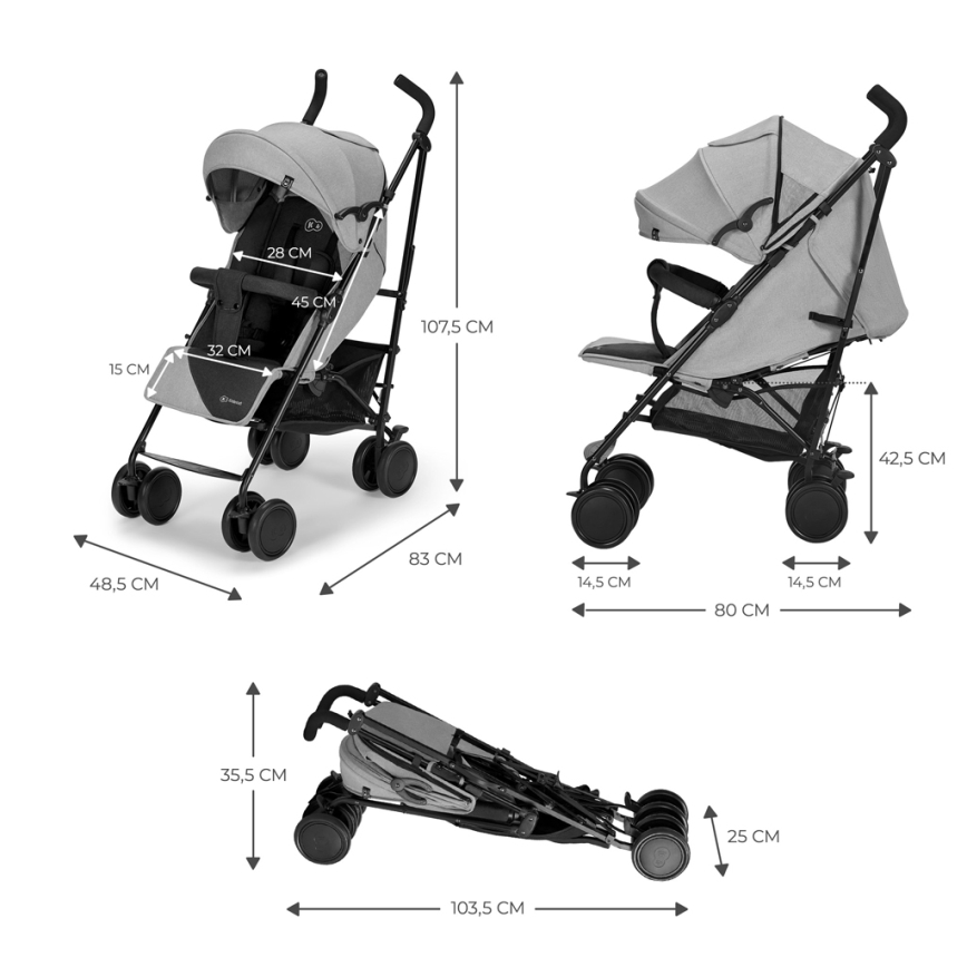 KINDERKRAFT - Kinderwagen SIESTA Ash grau