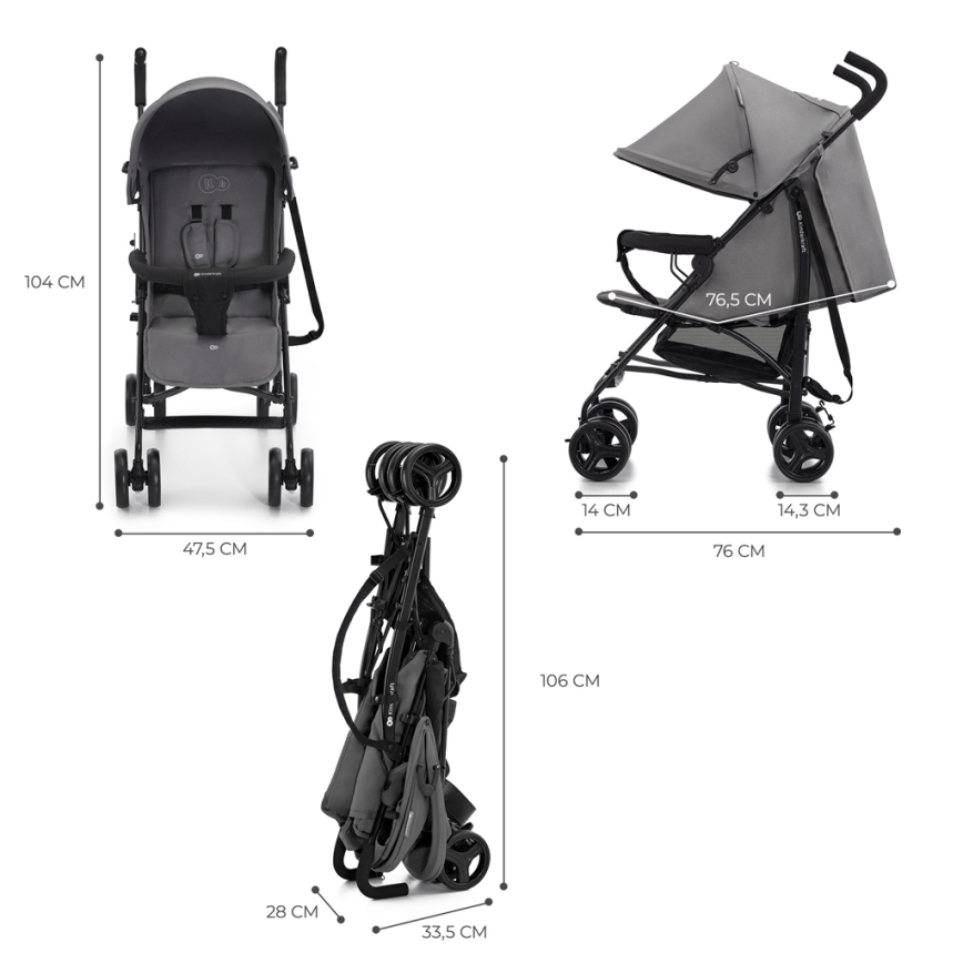 KINDERKRAFT - Kinderwagen TIK Stone grau