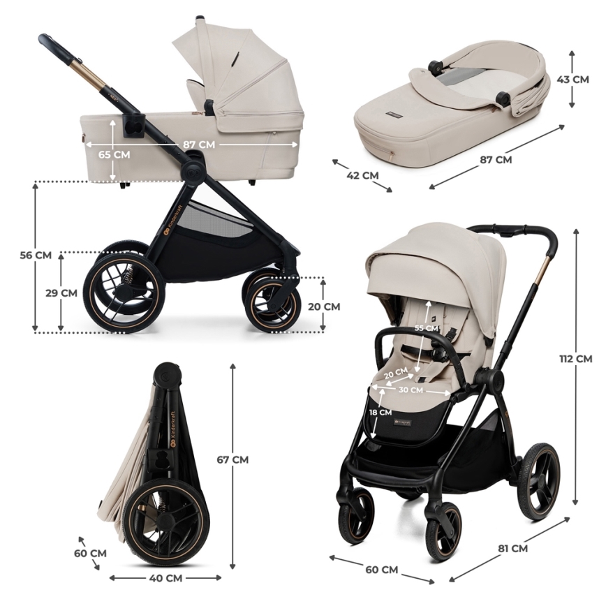 KINDERKRAFT - Kombi-Kinderwagen 2in1 NEA 2 beige
