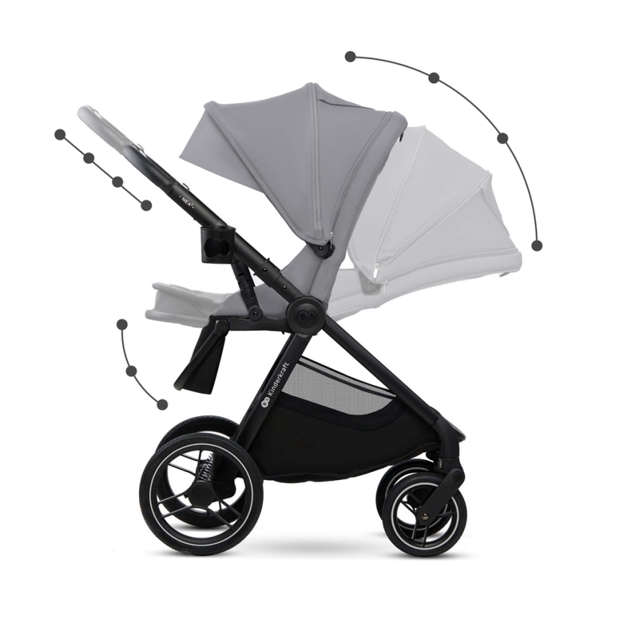 KINDERKRAFT - Kombi-Kinderwagen 2in1 NEA 2 Platinum grau