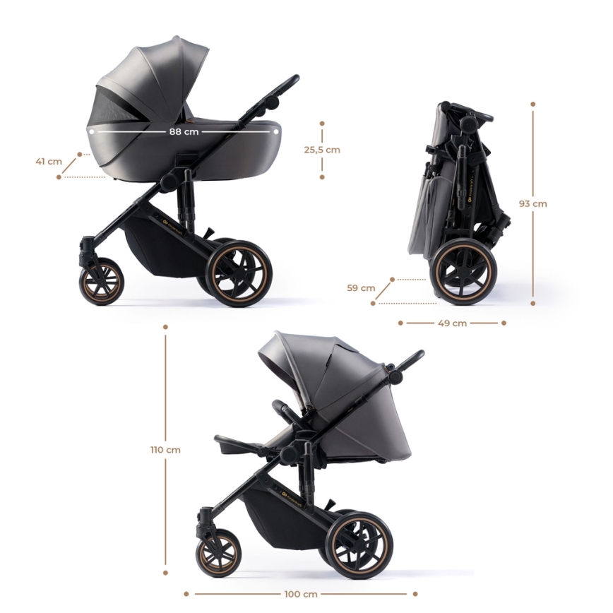 KINDERKRAFT - Kombi-Kinderwagen 2in1 PRIME 2 grau