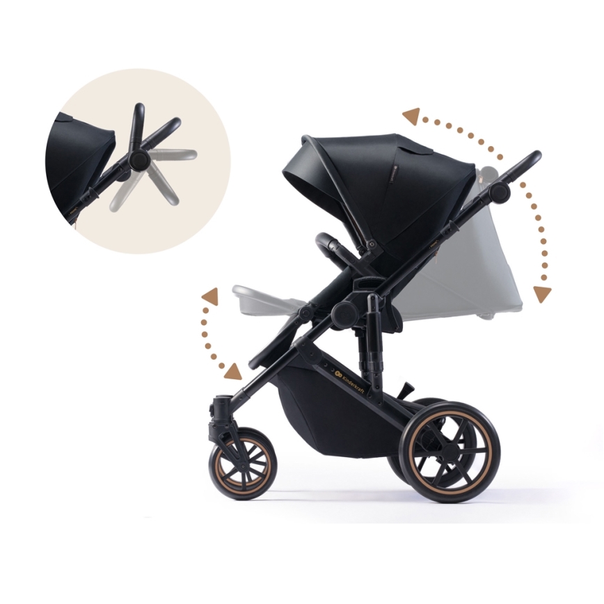 KINDERKRAFT - Kombi-Kinderwagen 2in1 PRIME 2 schwarz