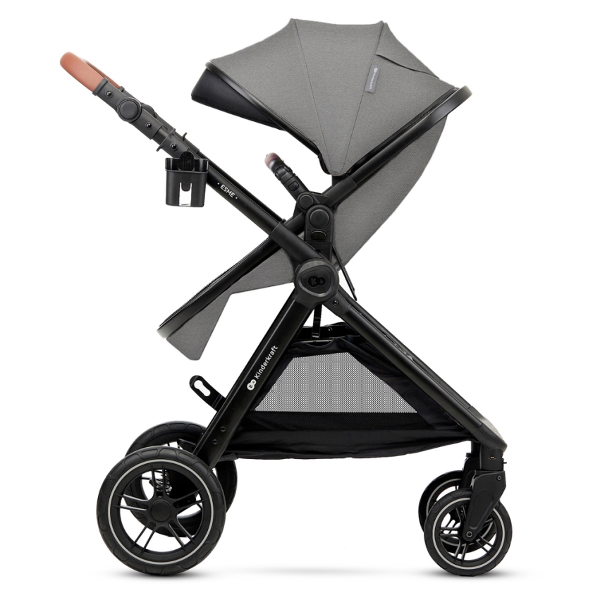 KINDERKRAFT - Kombi-Kinderwagen 3in1 ESME Moonlight grau + Auto-Kindersitz MINK PRO