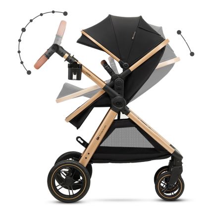 KINDERKRAFT - Kombi-Kinderwagen 3in1 ESME Pure schwarz + Auto-Kindersitz MINK PRO