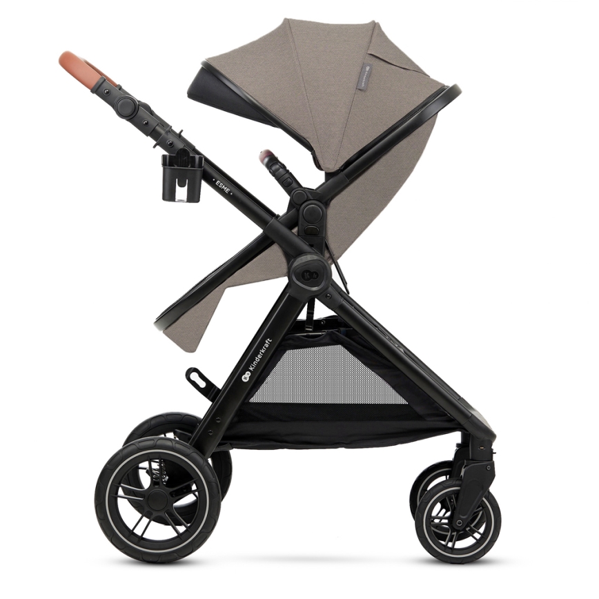 KINDERKRAFT - Kombi-Kinderwagen 3in1 ESME Sand beige + Auto-Kindersitz MINK PRO
