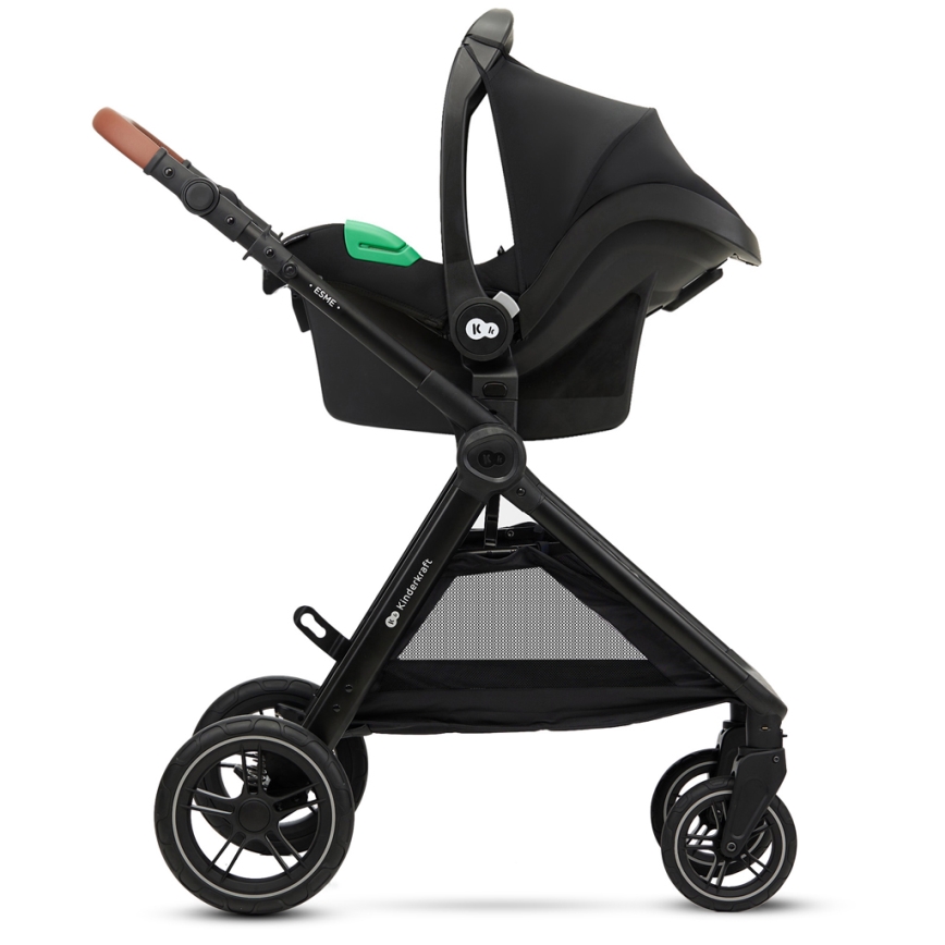 KINDERKRAFT - Kombi-Kinderwagen 3in1 ESME Sand beige + Auto-Kindersitz MINK PRO