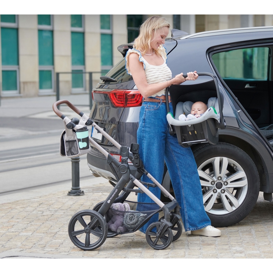 KINDERKRAFT - Kombi-Kinderwagen 3in1 MOOV 2 Moonlight grau + Kindersitz MINK PRO