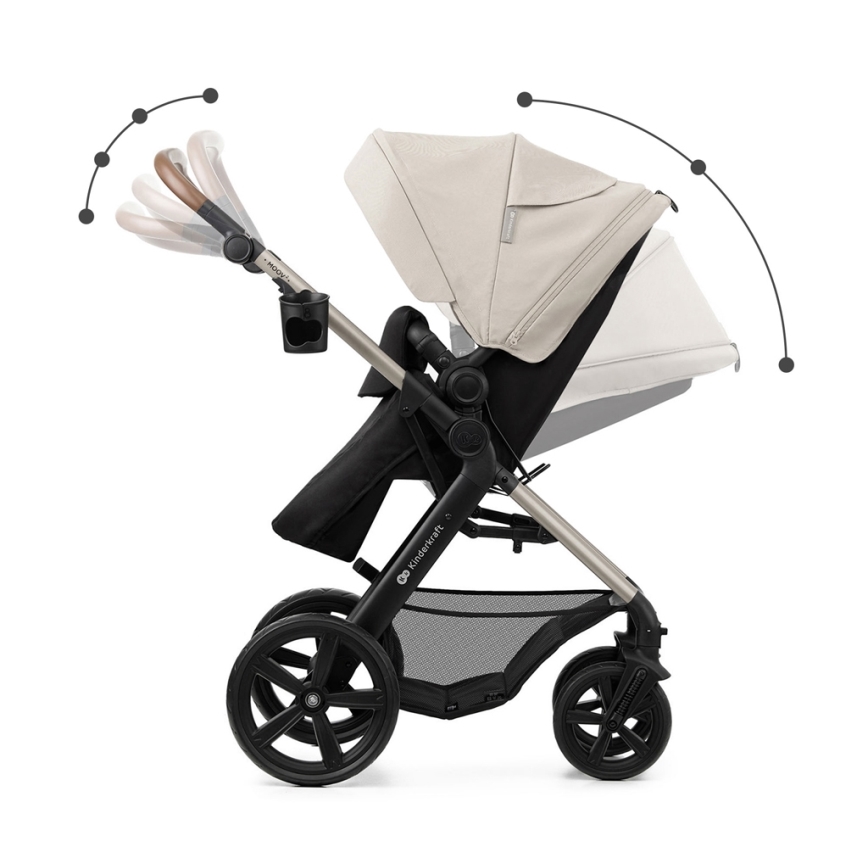 KINDERKRAFT - Kombi-Kinderwagen 3in1 MOOV 2 Moonlight grau + Kindersitz MINK PRO