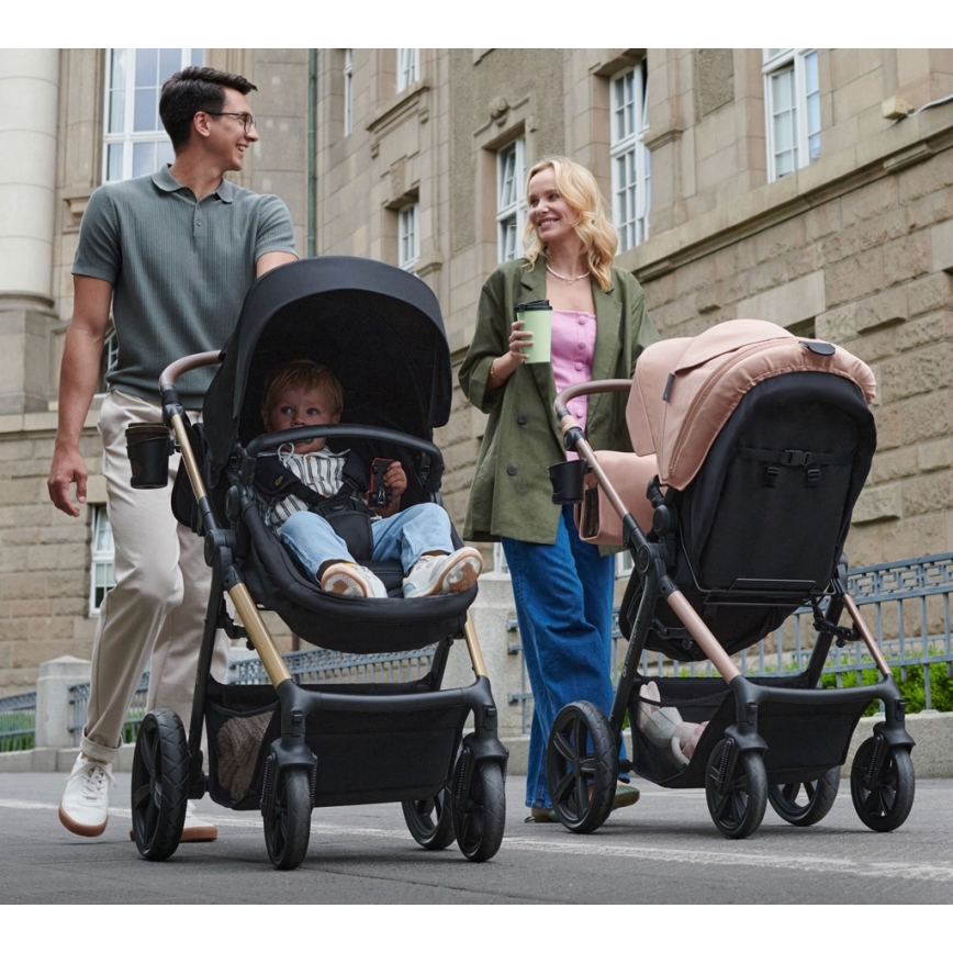 KINDERKRAFT - Kombi-Kinderwagen 3in1 MOOV 2 Sand beige + Kindersitz MINK PRO
