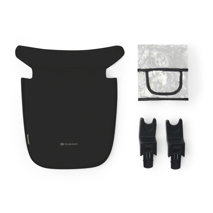 KINDERKRAFT - Kombi-Kinderwagen 3in1 NEWLY Klassisch schwarz  + Auto-Kindersitz MINK PRO