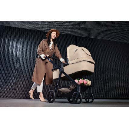 KINDERKRAFT - Kombi-Kinderwagen 3in1 NEWLY Sand beige + Auto-Kindersitz MINK PRO