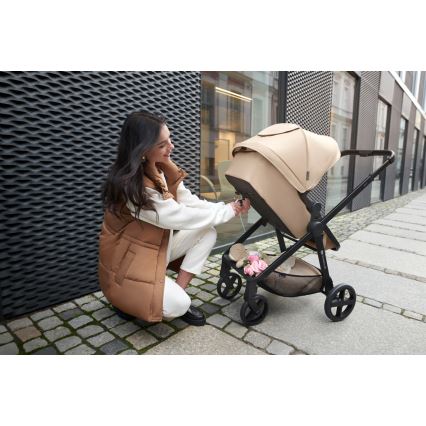 KINDERKRAFT - Kombi-Kinderwagen 3in1 NEWLY Sand beige + Auto-Kindersitz MINK PRO