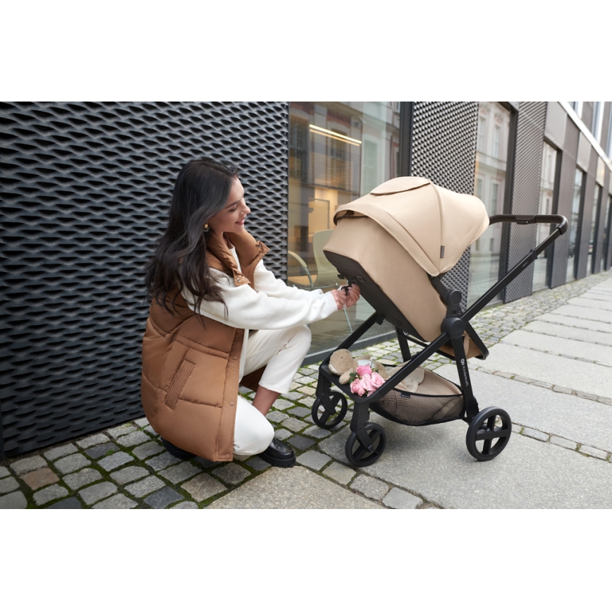 KINDERKRAFT - Kombi-Kinderwagen 3in1 NEWLY Sand beige + Auto-Kindersitz MINK PRO