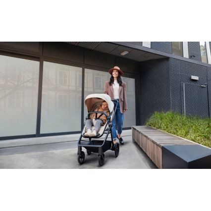 KINDERKRAFT - Kombi-Kinderwagen 3in1 NEWLY Sand beige + Auto-Kindersitz MINK PRO
