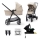 KINDERKRAFT - Kombi-Kinderwagen 4in1 NEWLY Klassisch beige + Auto-Kindersitz MINK PRO mit Basis ISOFIX