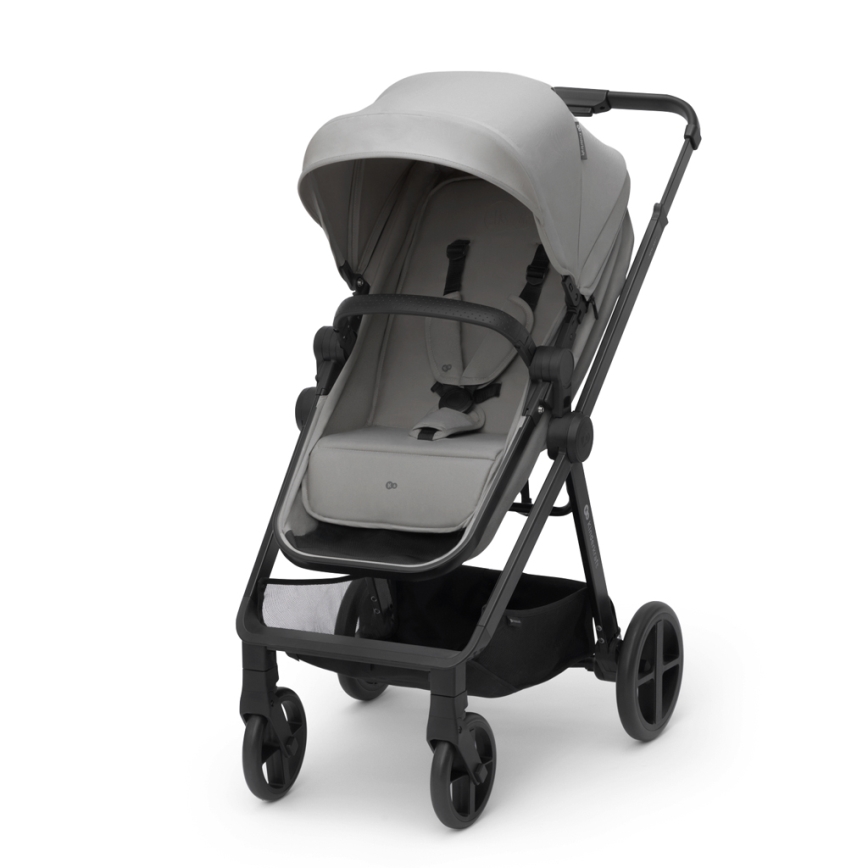 KINDERKRAFT - Kombi-Kinderwagen 4v1 NEWLY Klassisch grau + Auto-Kindersitz MINK PRO mit Sockel ISOFIX