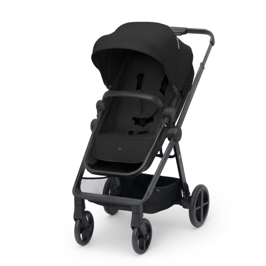 KINDERKRAFT - Kombi-Kinderwagen 4v1 NEWLY Klassisch schwarz + Auto-Kindersitz MINK PRO mit Sockel ISOFIX