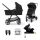 KINDERKRAFT - Kombi-Kinderwagen 4v1 NEWLY Klassisch schwarz + Auto-Kindersitz MINK PRO mit Sockel ISOFIX