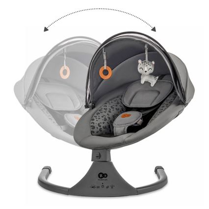 KINDERKRAFT - Babywippe mit Melodie 2in1 LUMI 4xAAA dunkelgrau