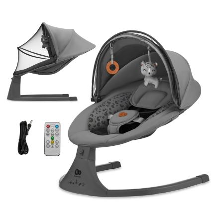 KINDERKRAFT - Babywippe mit Melodie 2in1 LUMI 4xAAA dunkelgrau