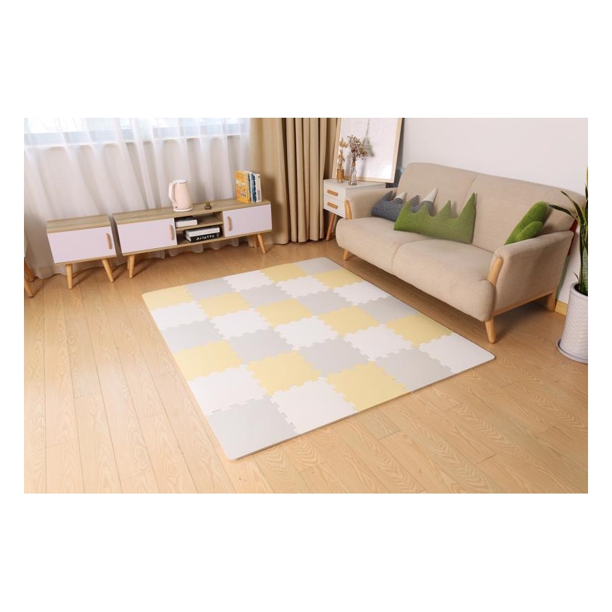 KINDERKRAFT - Schaumstoff-Puzzle LUNO 30 Stück grau/gelb