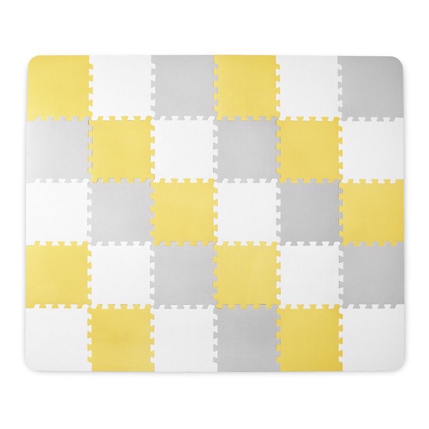 KINDERKRAFT - Schaumstoff-Puzzle LUNO 30 Stück grau/gelb