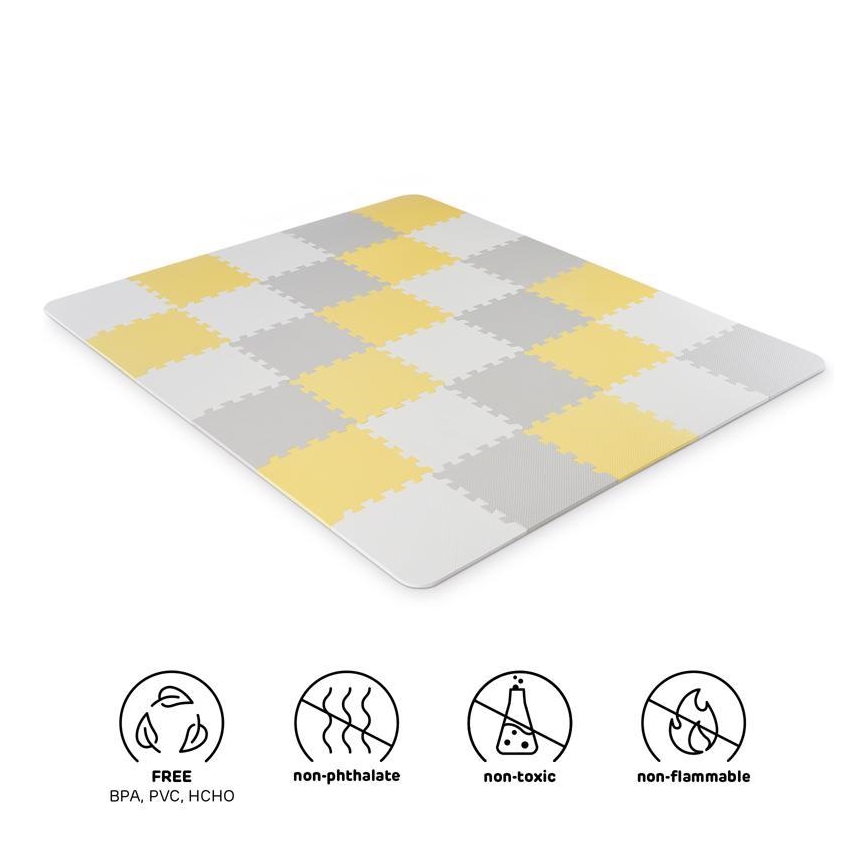 KINDERKRAFT - Schaumstoff-Puzzle LUNO 30 Stück grau/gelb