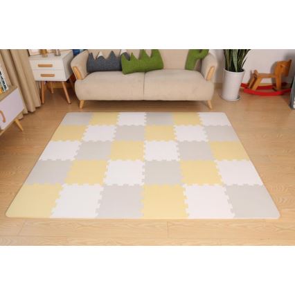 KINDERKRAFT - Schaumstoff-Puzzle LUNO 30 Stück grau/gelb