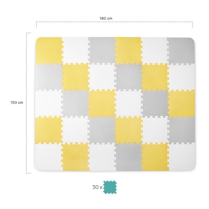 KINDERKRAFT - Schaumstoff-Puzzle LUNO 30 Stück grau/gelb