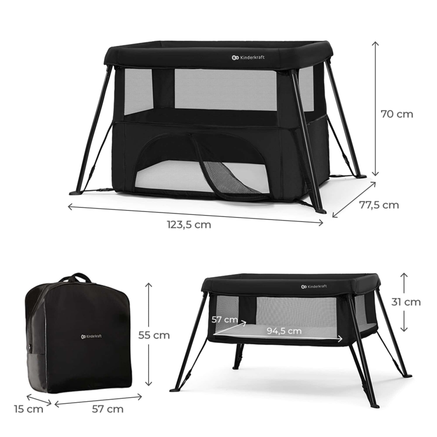 KINDERKRAFT - Reisebett 3-in-1 CAMI schwarz
