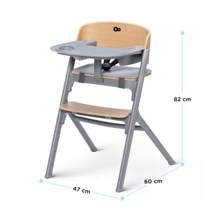 KINDERKRAFT SELECT - Kinderhochstuhl 3-in-1 LIVY Premium Eiche + Babywippe CALMEE