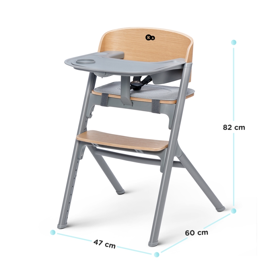 KINDERKRAFT SELECT - Kinderhochstuhl 3-in-1 LIVY Premium Eiche + Babywippe CALMEE
