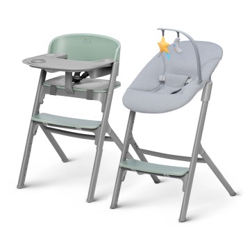 KINDERKRAFT SELECT - Kinderhochstuhl 3-in-1 LIVY Premium Olivegrün + Babywippe CALMEE