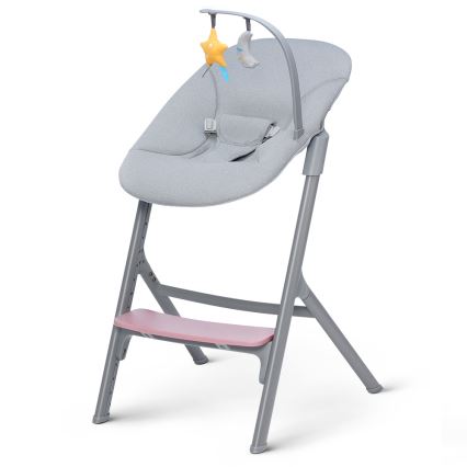KINDERKRAFT SELECT - 3-in-1 Kinderhochstuhl LIVY Premium Aster pink + Babywippe CALMEE