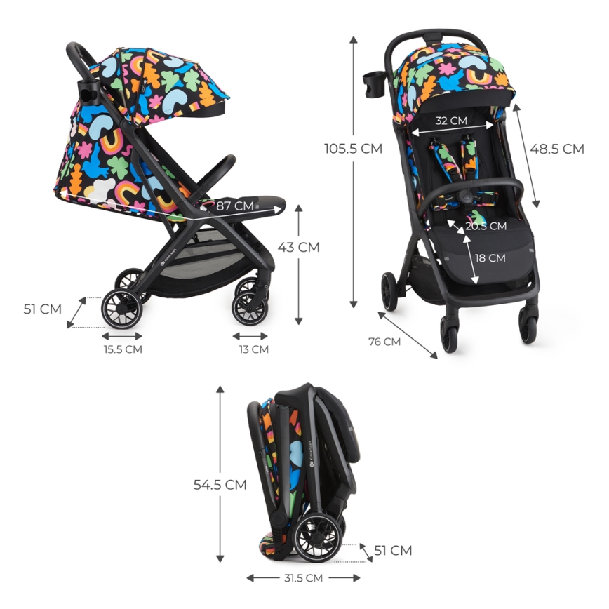 KINDERKRAFT SELECT - Kinderwagen NUBI 2 Happy shapes