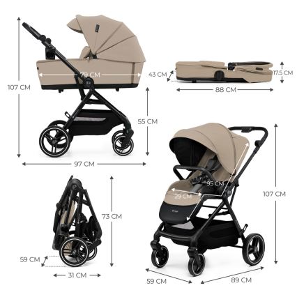 KINDERKRAFT SELECT - Kombi-Kinderwagen 2in1 YOXI Sand beige