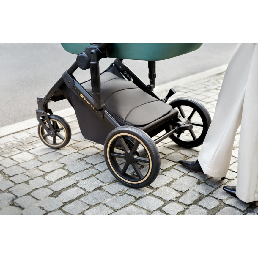KINDERKRAFT SELECT - Kombi-Kinderwagen 3in1 PRIME 2 Premium Dark grün + Kindersitz
