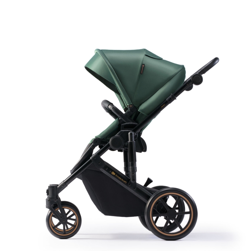 KINDERKRAFT SELECT - Kombi-Kinderwagen 3in1 PRIME 2 Premium Dark grün + Kindersitz