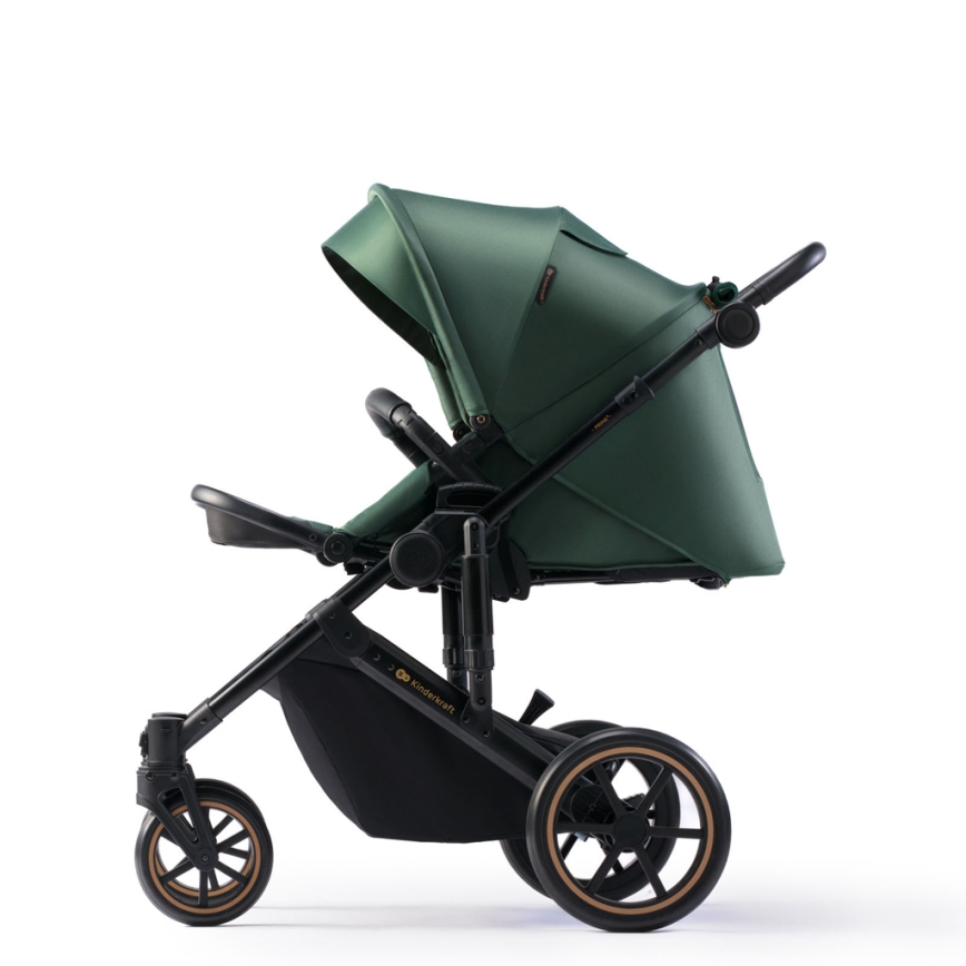 KINDERKRAFT SELECT - Kombi-Kinderwagen 3in1 PRIME 2 Premium Dark grün + Kindersitz