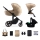 KINDERKRAFT SELECT - Kombi-Kinderwagen 3in1 PRIME 2 Premium Sandrose beige + Auto-Kindersitz