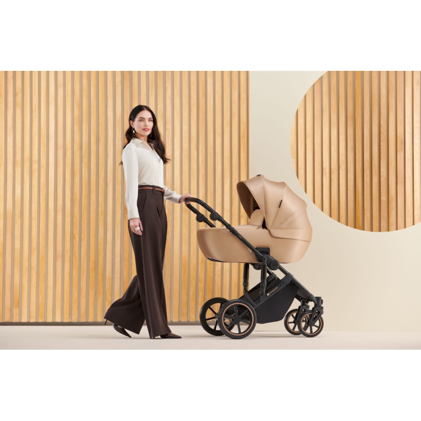 KINDERKRAFT SELECT - Kombi-Kinderwagen 3in1 PRIME 2 Premium Sandrose beige + Auto-Kindersitz