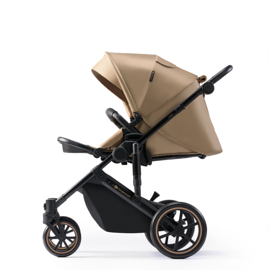 KINDERKRAFT SELECT - Kombi-Kinderwagen 3in1 PRIME 2 Premium Sandrose beige + Auto-Kindersitz