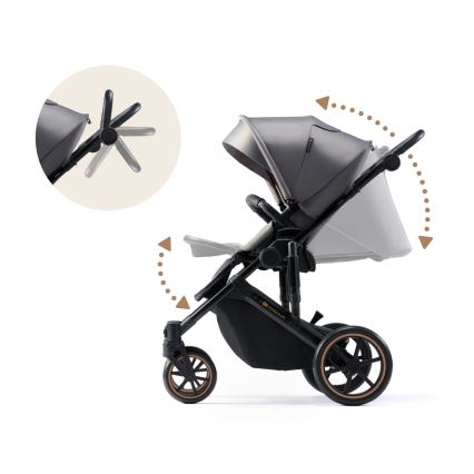 KINDERKRAFT SELECT - Kombi-Kinderwagen 3in1 PRIME 2 Premium Shadow grau + Auto-Kindersitz