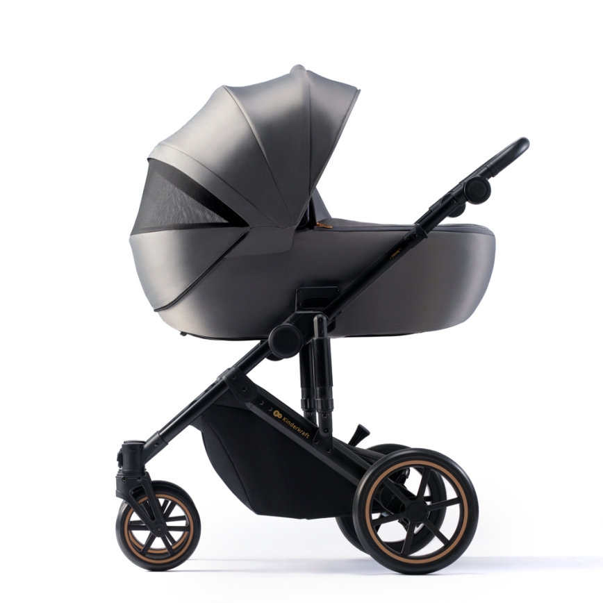 KINDERKRAFT SELECT - Kombi-Kinderwagen 3in1 PRIME 2 Premium Shadow grau + Auto-Kindersitz