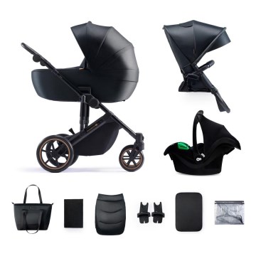KINDERKRAFT SELECT - Kombi-Kinderwagen 3in1 PRIME 2 Premium Venezian schwarz + Kindersitz