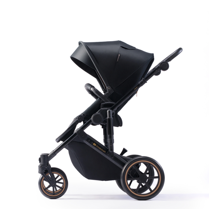 KINDERKRAFT SELECT - Kombinierter 3-in-1 Kinderwagen PRIME 2 Premium Venezian Schwarz + Autositz