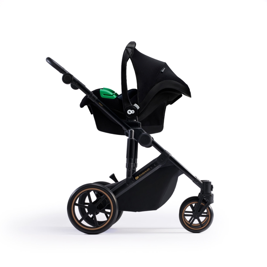 KINDERKRAFT SELECT - Kombinierter 3-in-1 Kinderwagen PRIME 2 Premium Venezian Schwarz + Autositz