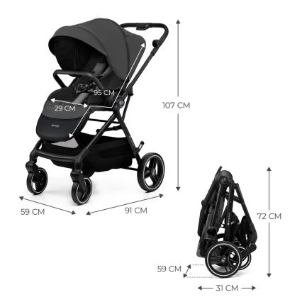 KINDERKRAFT SELECT - Sport-Kinderwagen YOXI Moonlight-Grau