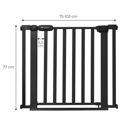 KINDERKRAFT - Sicherheitsbarriere LOCK&GO 75-103 cm schwarz