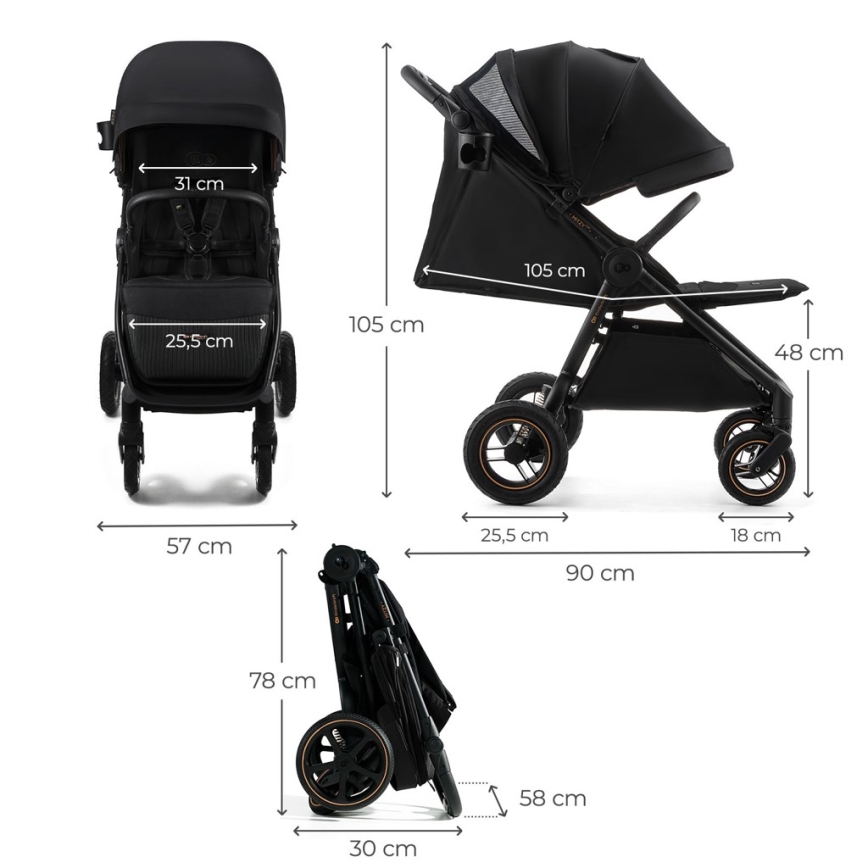 KINDERKRAFT - Sport-Kinderwagen MITZY Air Black